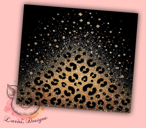 Glitter Gold Leopard Tumbler, Leopard Print Tumbler Wrap, 20oz Sublimation Design, Sparkly Leopard Drinkware, Digital Download Tumbler, Unique Gift Tumbler, Gold Glitter Tumbler Sublimation Lara' s Designs 