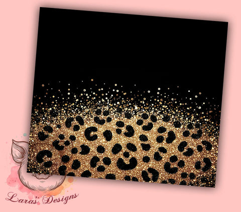 Glitter Gold Leopard Tumbler, Leopard Print Tumbler Wrap, 20oz Sublimation Design, Sparkly Leopard Drinkware, Digital Download Tumbler, Unique Gift Tumbler, Gold Glitter Tumbler Sublimation Lara' s Designs 