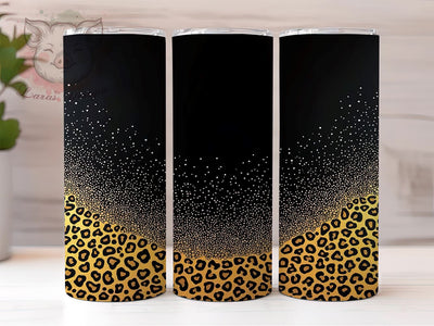 Glitter Gold Leopard Tumbler, Leopard Print Tumbler Wrap, 20oz Sublimation Design, Sparkly Leopard Drinkware, Digital Download Tumbler, Unique Gift Tumbler, Gold Glitter Tumbler Sublimation Lara' s Designs 