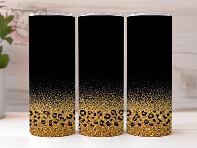 Glitter Gold Leopard Tumbler, Leopard Print Tumbler Wrap, 20oz Sublimation Design, Sparkly Leopard Drinkware, Digital Download Tumbler, Unique Gift Tumbler, Gold Glitter Tumbler Sublimation Lara' s Designs 