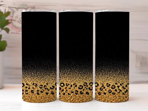 Glitter Gold Leopard Tumbler, Leopard Print Tumbler Wrap, 20oz Sublimation Design, Sparkly Leopard Drinkware, Digital Download Tumbler, Unique Gift Tumbler, Gold Glitter Tumbler Sublimation Lara' s Designs 