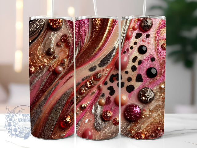 Glitter Gold Pink Leopard Tumbler 20 oz Tumbler Skinny, glitter drinkware, gold drinkware, pink drinkware, leopard drinkware, gift tumbler, fashion tumbler, luxury tumbler Sublimation ToriDesigns 