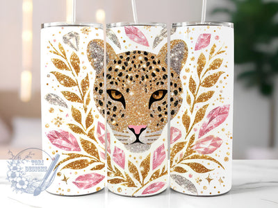 Glitter Gold Pink Leopard Tumbler 20 oz Tumbler Skinny, glitter drinkware, gold drinkware, pink drinkware, leopard drinkware, gift tumbler, fashion tumbler, luxury tumbler Sublimation ToriDesigns 