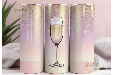 Glitter Gradient 20oz Tumbler Wrap Sublimation PixelChick 