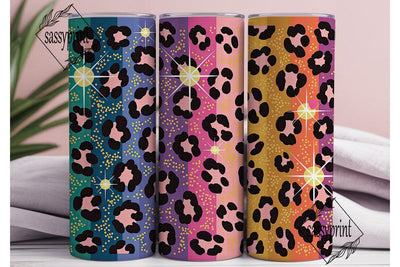 Glitter Gradient Leopard Spots Tumbler Sublimation sassyprint 