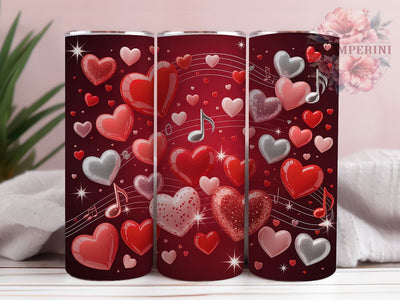 Glitter Hearts Valentine Tumbler, Valentines Wrap, Love Theme, Sublimation Art, 20oz Tumbler, Bold Pattern, Cute Design Sublimation Li Zamperini 