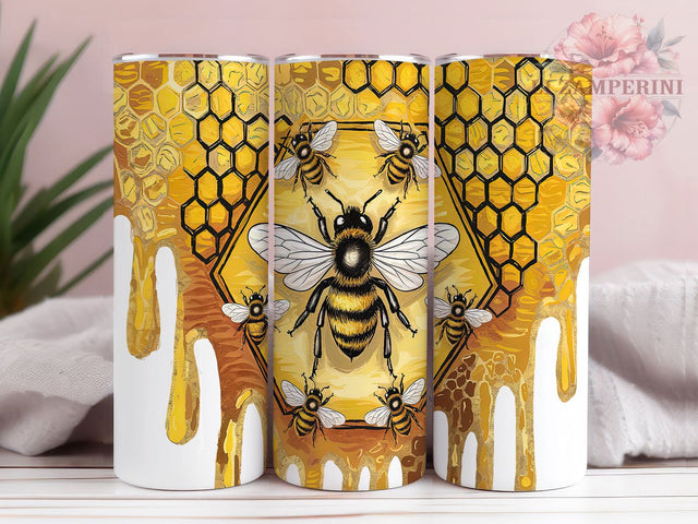 Glitter Honey Bee Tumbler Wrap, Glitter Bee Tumbler, Honey Bee Cup Design, Bumblebee Sublimation PNG, 20oz Glitter Tumbler, Floral Bee Tumbler Wrap, Sparkly Bee Theme Cup Sublimation Li Zamperini 