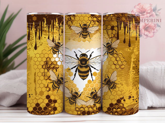 Glitter Honey Bee Tumbler Wrap, Glitter Bee Tumbler, Honey Bee Cup Design, Bumblebee Sublimation PNG, 20oz Glitter Tumbler, Floral Bee Tumbler Wrap, Sparkly Bee Theme Cup Sublimation Li Zamperini 