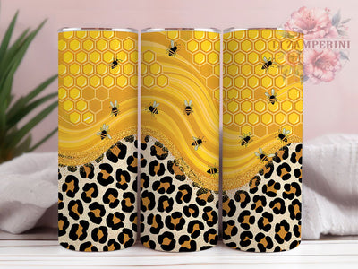 Glitter Honey Leopard Bee Tumbler, Honey Leopard Tumbler, Animal Print Wrap, Stylish 20oz Wrap, Sublimation Design, Trendy Gift Idea, Inspirational Nature Tumbler Sublimation Li Zamperini 