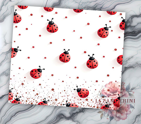 Glitter Ladybug 20oz Tumbler, Glitter Tumbler Wrap, Sublimation Cup, 20oz Tumbler Wrap, Ladybug Gifts, Cute Tumblers, Personalized Tumblers Sublimation Li Zamperini 
