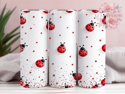Glitter Ladybug 20oz Tumbler, Glitter Tumbler Wrap, Sublimation Cup, 20oz Tumbler Wrap, Ladybug Gifts, Cute Tumblers, Personalized Tumblers Sublimation Li Zamperini 