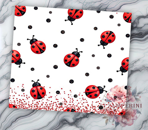 Glitter Ladybug 20oz Tumbler, Glitter Tumbler Wrap, Sublimation Cup, 20oz Tumbler Wrap, Ladybug Gifts, Cute Tumblers, Personalized Tumblers Sublimation Li Zamperini 