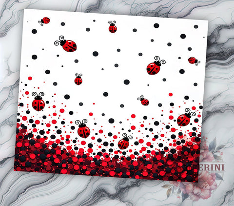 Glitter Ladybug 20oz Tumbler, Glitter Tumbler Wrap, Sublimation Cup, 20oz Tumbler Wrap, Ladybug Gifts, Cute Tumblers, Personalized Tumblers Sublimation Li Zamperini 