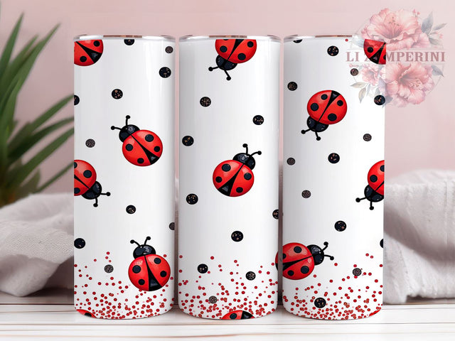 Glitter Ladybug 20oz Tumbler, Glitter Tumbler Wrap, Sublimation Cup, 20oz Tumbler Wrap, Ladybug Gifts, Cute Tumblers, Personalized Tumblers Sublimation Li Zamperini 