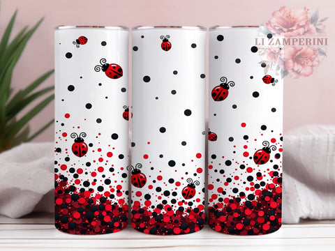 Glitter Ladybug 20oz Tumbler, Glitter Tumbler Wrap, Sublimation Cup, 20oz Tumbler Wrap, Ladybug Gifts, Cute Tumblers, Personalized Tumblers Sublimation Li Zamperini 