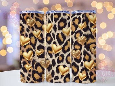 Glitter Leopard Heart Tumbler, Valentine Heart Motif, Glam Chic Wrap, Romantic Sparkle Style, Bold Animal Print Design, Seamless Artistic Pattern, Trendy Glamorous Theme, 20Oz Tumbler, Sublimation Sublimation SvggirlplusArt 