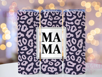 Glitter Leopard Mama Tumbler, Purple Leopard, Animal Print, Sublimation Art, 20oz Tumbler, Bold Wrap, Fun Design Sublimation SvggirlplusArt 