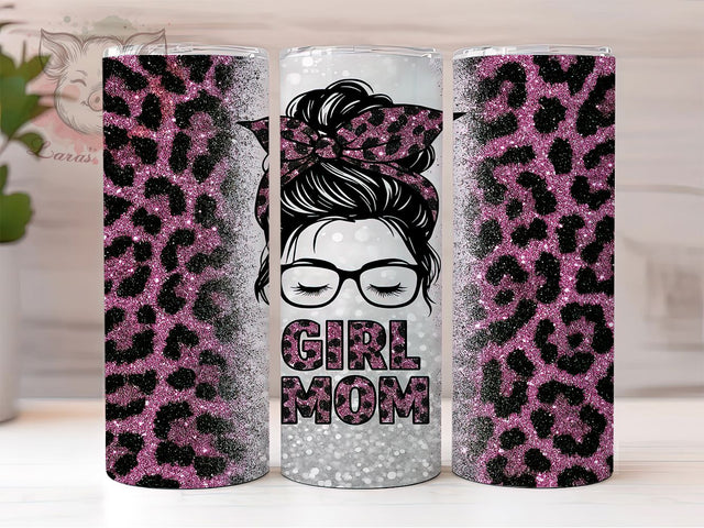 Glitter Leopard Mom Life Tumbler, Messy Mom Design, Leopard Mom Gift, Girl Mother Pattern, Glitter Mom Template, Busy Mom Wrap, Mother's Day Design Sublimation Lara' s Designs 