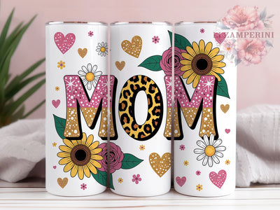 Glitter Leopard Mom Tumbler, Mom Life Tumbler, Seamless 20oz Wrap, Sublimation Design, Stylish Gift Idea, Mother's Day Wrap, Leopard Print Mom Tumbler Sublimation Li Zamperini 