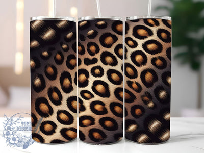 Glitter Leopard Print Tumbler, Ombre Glitter Sublimation, Animal Print Wrap, 20oz Skinny Tumbler, Seamless Gradient Png, Glitter Leopard Design, Sublimation Download Sublimation ToriDesigns 