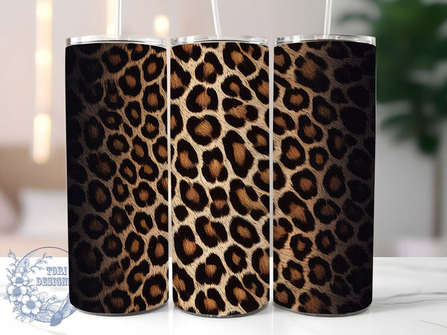 Glitter Leopard Print Tumbler, Ombre Glitter Sublimation, Animal Print Wrap, 20oz Skinny Tumbler, Seamless Gradient Png, Glitter Leopard Design, Sublimation Download Sublimation ToriDesigns 