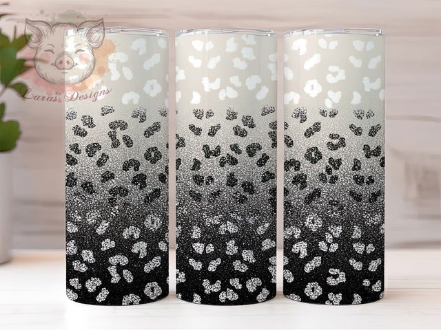 Glitter Leopard Print Tumbler, Sparkle Leopard, Animal Print, Glam Tumbler, Bold Pattern, 20oz Tumbler, Sublimation Design Sublimation Lara' s Designs 