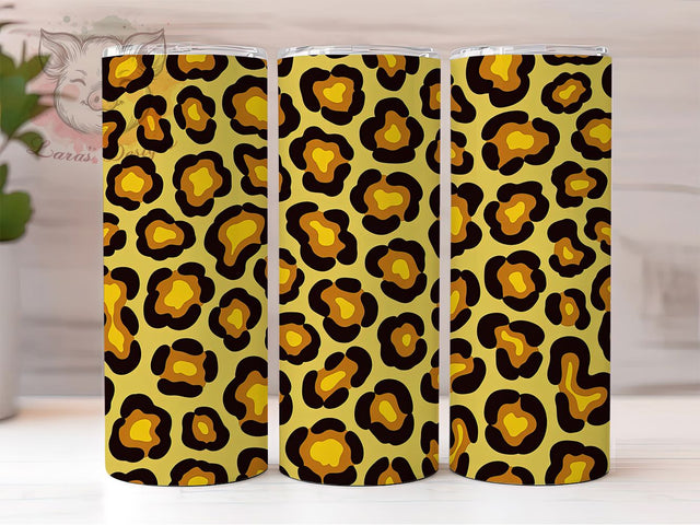 Glitter Leopard Seamless 20oz Tumbler Wrap, Leopard Print, Seamless Pattern, Animal Print Wrap, Sparkle Design, 20oz Tumbler Wrap, Sublimation PNG Sublimation Lara' s Designs 