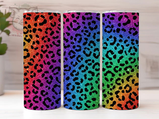 Glitter Leopard Sparkle Tumbler, Leopard Print Tumbler Wrap, 20Oz Tumbler Design, Sparkle Tumbler Sublimation, Animal Print Tumbler PNG, Glitter Animal Print, Leopard Glitter Tumbler Sublimation Lara' s Designs 
