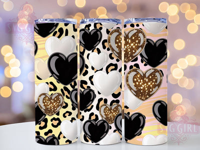 Glitter Leopard Valentine Tumbler, Valentine Heart, 20oz Tumbler Wrap, Sublimation Design, Animal Print Tumbler, Glitter Leopard Valentine, Love Heart Wrap Sublimation SvggirlplusArt 