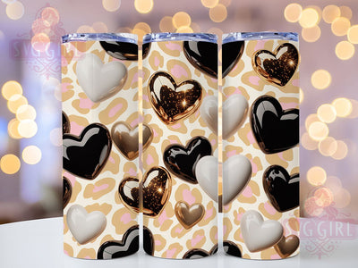 Glitter Leopard Valentine Tumbler, Valentine Heart, 20oz Tumbler Wrap, Sublimation Design, Animal Print Tumbler, Glitter Leopard Valentine, Love Heart Wrap Sublimation SvggirlplusArt 