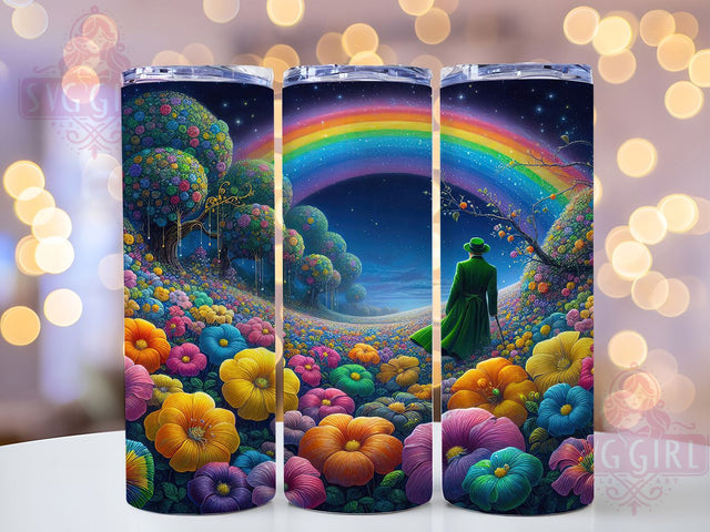 Glitter Leprechaun Rainbow Tumbler, Lucky Rainbow Tumbler, Stylish 20oz Wrap, Sublimation Design, Trendy Gift Idea, Irish Leprechaun Wrap, St. Patrick’s Rainbow Tumbler Sublimation SvggirlplusArt 