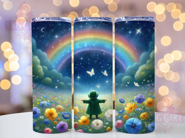Glitter Leprechaun Rainbow Tumbler, Lucky Rainbow Tumbler, Stylish 20oz Wrap, Sublimation Design, Trendy Gift Idea, Irish Leprechaun Wrap, St. Patrick’s Rainbow Tumbler Sublimation SvggirlplusArt 