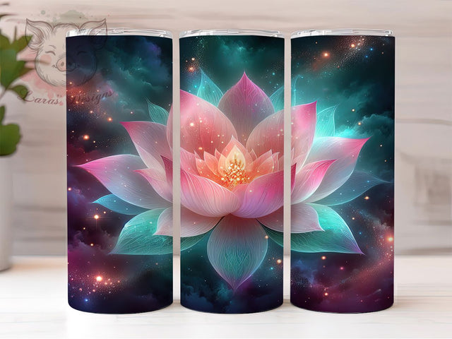 Glitter Lotus Flower Boho Tumbler, Glitter Floral Wrap, 20Oz Sublimation Design, Boho Lotus Drinkware, Spiritual Flower Cup, Yoga Meditation Gift, Elegant Floral Tumbler Sublimation Lara' s Designs 