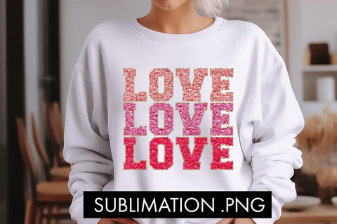 Glitter Love Chenille Valentine PNG Sublimation Sublimation Freeling Design House 
