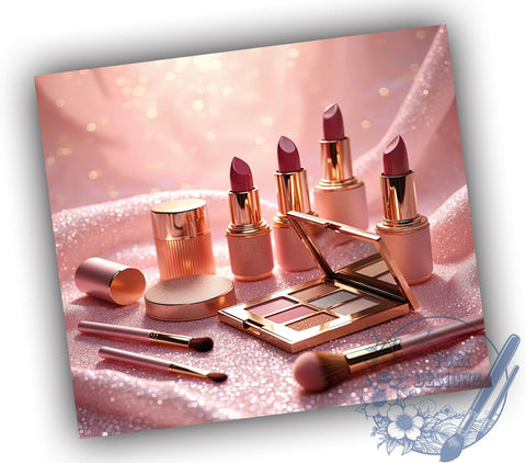 Glitter Makeup Tumbler Wrap, Makeup Tumbler, Girly Design, 20oz Wrap, Sublimation Design, Sparkle Cup, Beauty Drinkware, Glitter Tumbler Sublimation ToriDesigns 