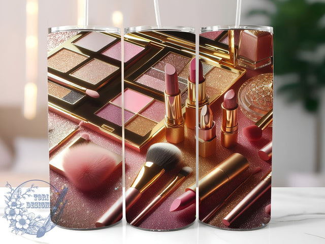 Glitter Makeup Tumbler Wrap, Makeup Tumbler, Girly Design, 20oz Wrap, Sublimation Design, Sparkle Cup, Beauty Drinkware, Glitter Tumbler Sublimation ToriDesigns 
