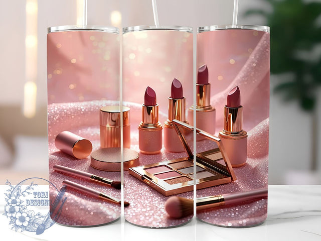 Glitter Makeup Tumbler Wrap, Makeup Tumbler, Girly Design, 20oz Wrap, Sublimation Design, Sparkle Cup, Beauty Drinkware, Glitter Tumbler Sublimation ToriDesigns 