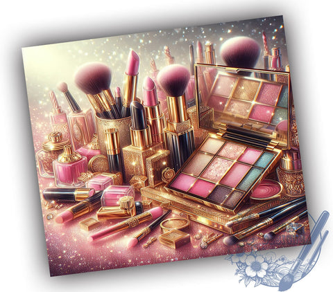 Glitter Makeup Tumbler Wrap, Makeup Tumbler, Girly Design, 20oz Wrap, Sublimation Design, Sparkle Cup, Beauty Drinkware, Glitter Tumbler Sublimation ToriDesigns 