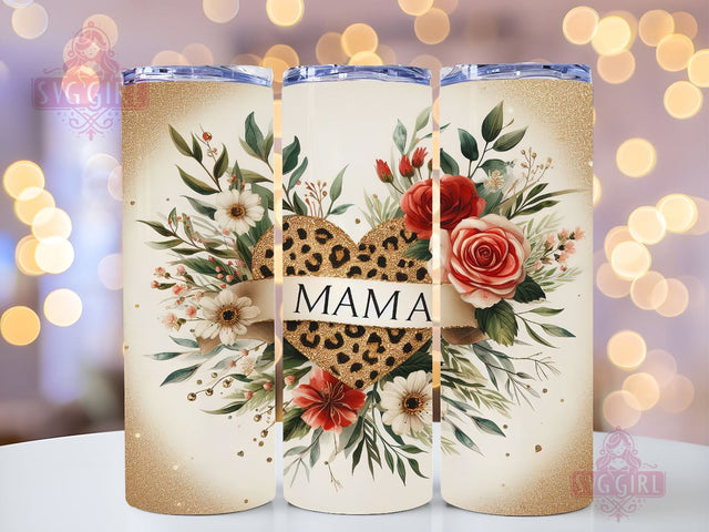 Glitter Mama 20oz Tumbler Wrap Sublimation Design, Straight Tapered Tumbler Wrap, Leopard Mama Tumbler Png, Instant Digital Download Sublimation SvggirlplusArt 