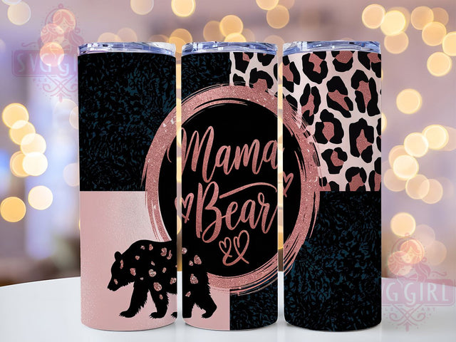 Glitter Mama Bear Tumbler Wrap, Glitter Bear Cup, Sparkly Mom Tumbler, 20oz Bear Wrap, Cute Mom Life Tumbler, Shimmer Bear PNG, Trendy Mom Glitter Cup Sublimation SvggirlplusArt 
