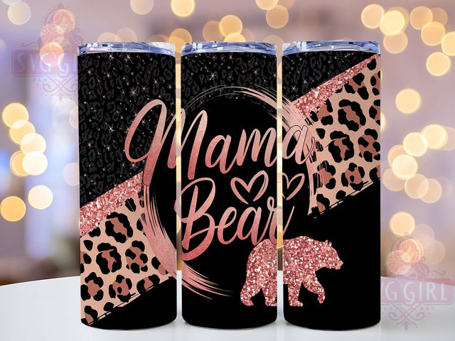 Glitter Mama Bear Tumbler Wrap, Glitter Bear Cup, Sparkly Mom Tumbler, 20oz Bear Wrap, Cute Mom Life Tumbler, Shimmer Bear PNG, Trendy Mom Glitter Cup Sublimation SvggirlplusArt 