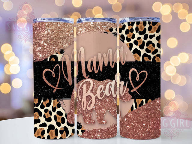 Glitter Mama Bear Tumbler Wrap, Glitter Bear Cup, Sparkly Mom Tumbler, 20oz Bear Wrap, Cute Mom Life Tumbler, Shimmer Bear PNG, Trendy Mom Glitter Cup Sublimation SvggirlplusArt 