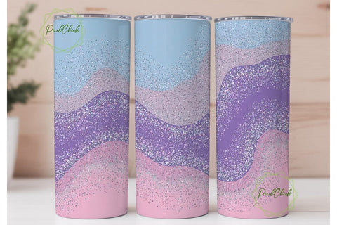 Glitter Marble 20oz Tumbler Wrap Sublimation PixelChick 