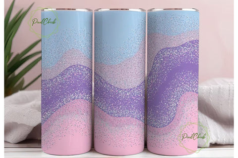 Glitter Marble 20oz Tumbler Wrap Sublimation PixelChick 