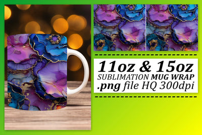Glitter Marble Pattern Mug Wrap, Sublimation, 11oz 15oz Sublimation afrosvg 