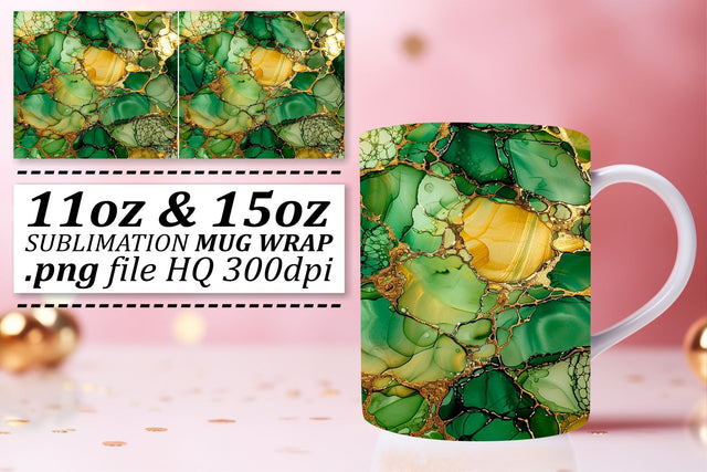 Glitter Marble Pattern Mug Wrap, Sublimation, 11oz 15oz Sublimation afrosvg 