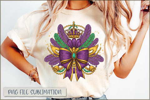 Glitter Mardi Gras Coquette Bow PNG Sublimation Shetara Begum 