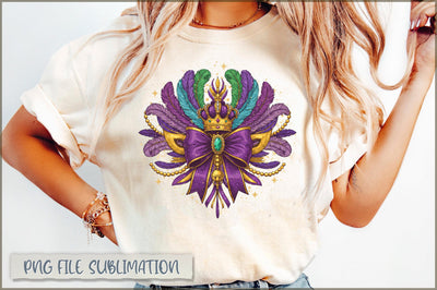 Glitter Mardi Gras Coquette Bow PNG Sublimation Shetara Begum 