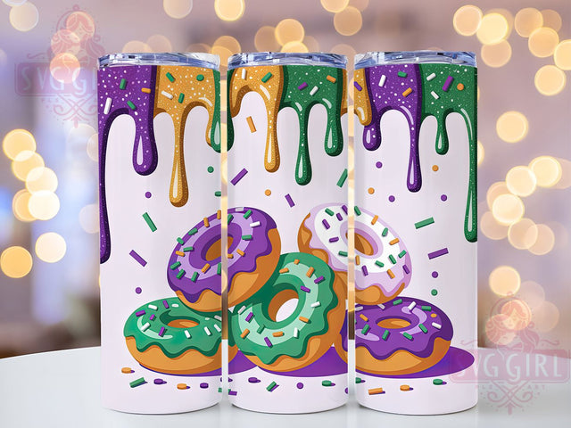 Glitter Mardi Gras Donuts Tumbler, Glitter Carnival Wrap, Festive Party Cup, 20oz Sublimation Wrap, New Orleans Celebration Tumbler, Colorful Donut Design Cup, Mardi Gras Sweet Theme Wrap Sublimation SvggirlplusArt 