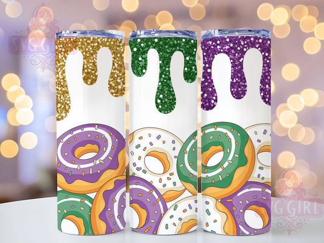 Glitter Mardi Gras Donuts Tumbler, Glitter Carnival Wrap, Festive Party Cup, 20oz Sublimation Wrap, New Orleans Celebration Tumbler, Colorful Donut Design Cup, Mardi Gras Sweet Theme Wrap Sublimation SvggirlplusArt 